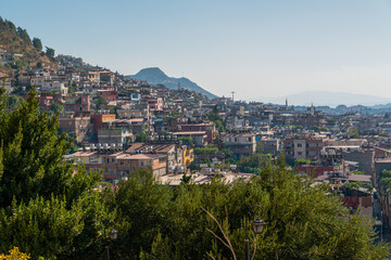 Fototapeta na wymiar Hatay/Turkey- September 13 2020: Panoramic view of the city of Hatay from the hill where St. Pierre Church is located