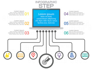 Infographics template for business, education, web design, banners, brochures, flyers. Vector illustration.
