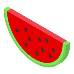 Watermelon slice icon. Isometric of watermelon slice vector icon for web design isolated on white background