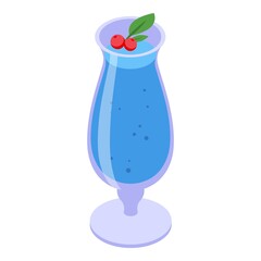Cocktail icon. Isometric of cocktail vector icon for web design isolated on white background