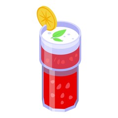Fresh cocktail icon. Isometric of fresh cocktail vector icon for web design isolated on white background