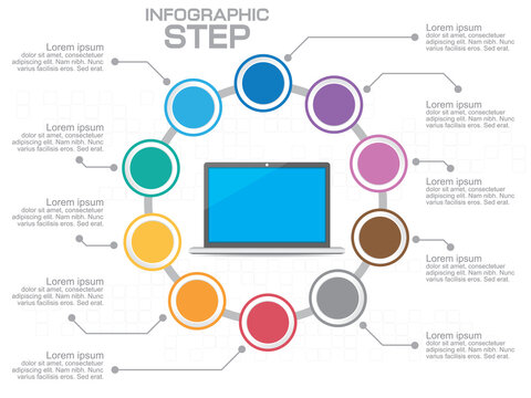 Infographics template for business, education, web design, banners, brochures, flyers. Vector illustration.