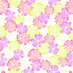 Fototapeta na wymiar Simple Daisy Floral Pattern