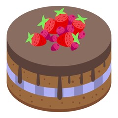 Event cake icon. Isometric of event cake vector icon for web design isolated on white background