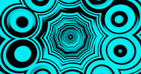 Render with turquoise abstract background with circles