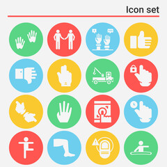 16 pack of knees  filled web icons set