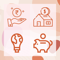 Simple set of lives related lineal icons