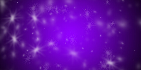 Abstract purple background with flying stars