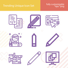 Simple set of pro related lineal icons.