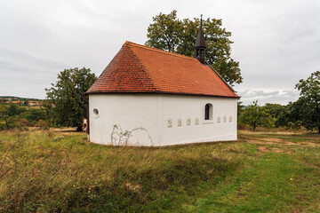 Fototapeta na wymiar Kaple Panny Marie Bolestne chapel above Popice village near Znojmo city in Czech republic