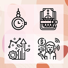 Simple set of material resource related lineal icons