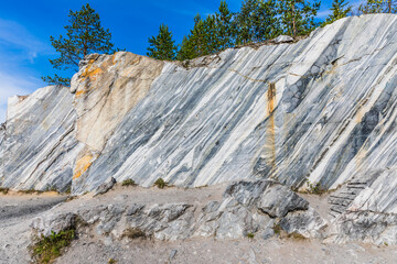Ruskeala Mountain Park, a unique monument to nature, the history of mining, and to the industrial history. Karelia, Russia