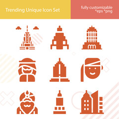 Simple set of persian related filled icons.