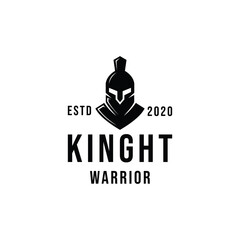 silhouette Knight logo design Vector