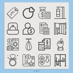 Simple set of toll related lineal icons.