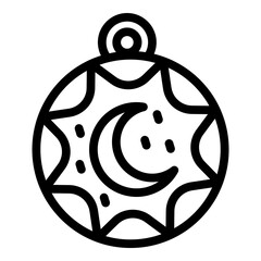 New moon amulet icon. Outline new moon amulet vector icon for web design isolated on white background