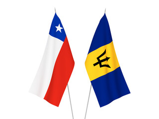 Chile and Barbados flags