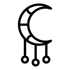 Moon protection amulet icon. Outline moon protection amulet vector icon for web design isolated on white background