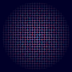 Abstract geometric circle element structure made of small line parts. Colorful circle of line grid, mesh, grating and lattice. Colorful circle vector illustration