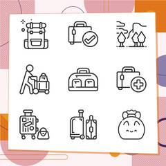 Simple set of 9 icons related to christmas eve