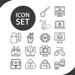 Simple set of hands related lineal icons.
