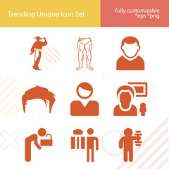 Simple set of unmarried related filled icons.