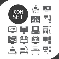 Simple set of top side related filled icons.