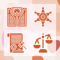 Simple set of legal related filled icons