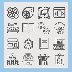 Simple set of section related lineal icons.