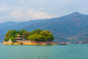 Island on Phewa Lake, Pokhara, Nepal