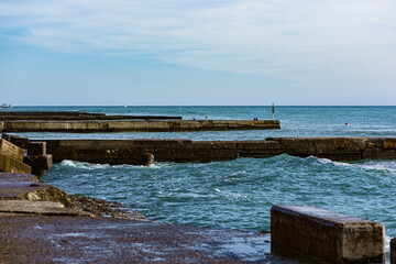 old pier in the sea