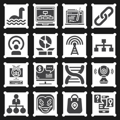 16 pack of series  filled web icons set