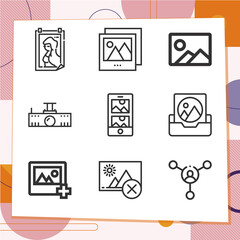 Simple set of 9 icons related to illustrate