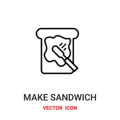 Make sandwich vector icon. Modern, simple flat vector illustration for website or mobile app. Sandwich symbol, logo illustration. Pixel perfect vector graphics	