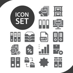 Simple set of records related filled icons.