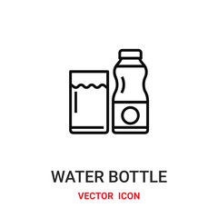 Water bottle vector icon . Modern, simple flat vector illustration for website or mobile app.Water bottle and glass symbol, logo illustration. Pixel perfect vector graphics
