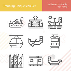 Simple set of condemned related lineal icons.