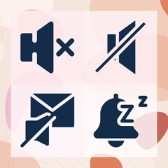 Simple set of mute related filled icons