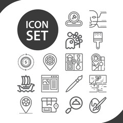Simple set of finding related lineal icons.
