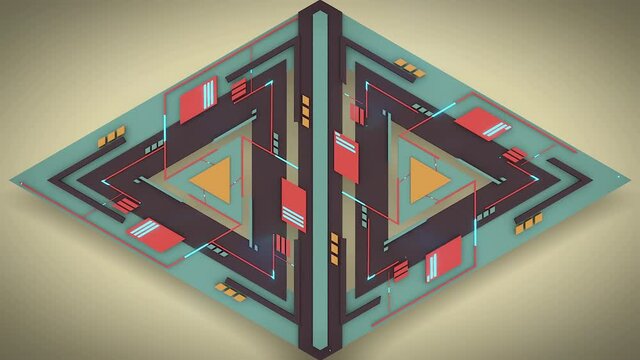 4k Abstract 3d render background made of simple geometric shapes