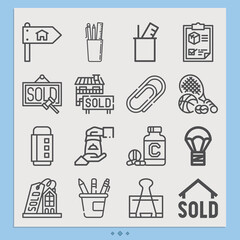 Simple set of shipped related lineal icons.
