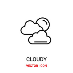 cloudy icon vector symbol. cloudy symbol icon vector for your design. Modern outline icon for your website and mobile app design.