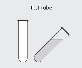 Set of Test tubes out lined vector design illustration