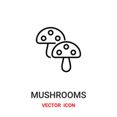 Mushroom vector icon. Modern, simple flat vector illustration for website or mobile app.Toadstool symbol, logo illustration. Pixel perfect vector graphics	