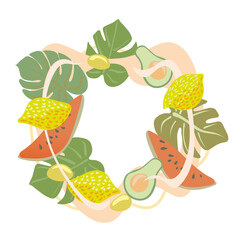 wreath of fruits and leaves