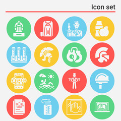 16 pack of cap  filled web icons set