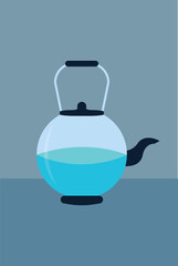 teapot with tea filled vector design illustration