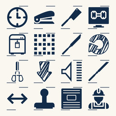 Simple set of maker related filled icons.