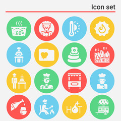 16 pack of boiling  filled web icons set