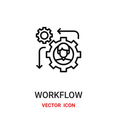 workflow icon vector symbol. workflow symbol icon vector for your design. Modern outline icon for your website and mobile app design.